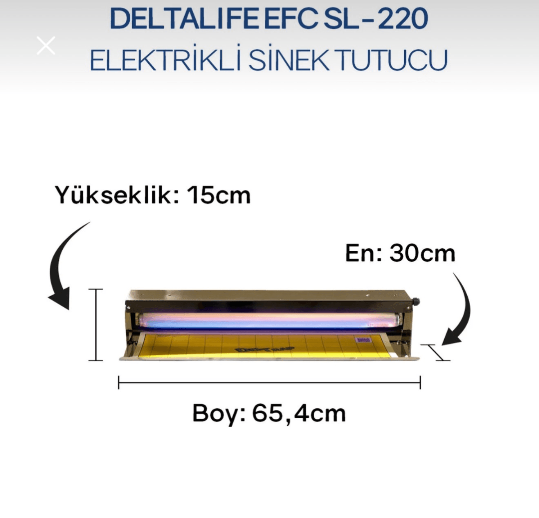 60 cm Krom Elektrikli Sinek Tutucu görseli 2
