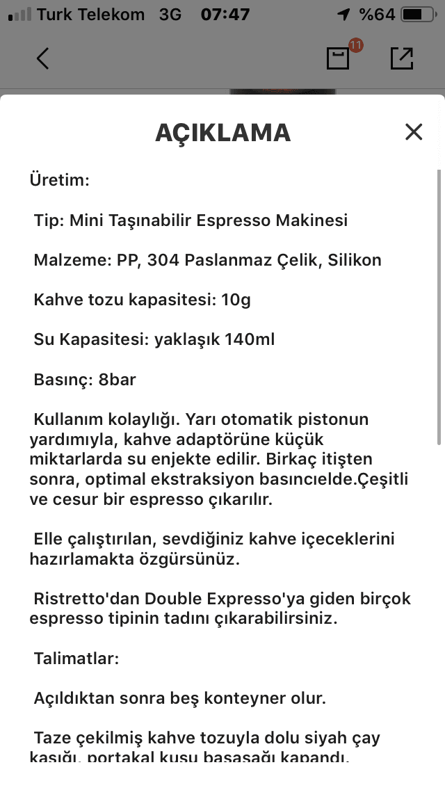 Outdoor espresso makinesi