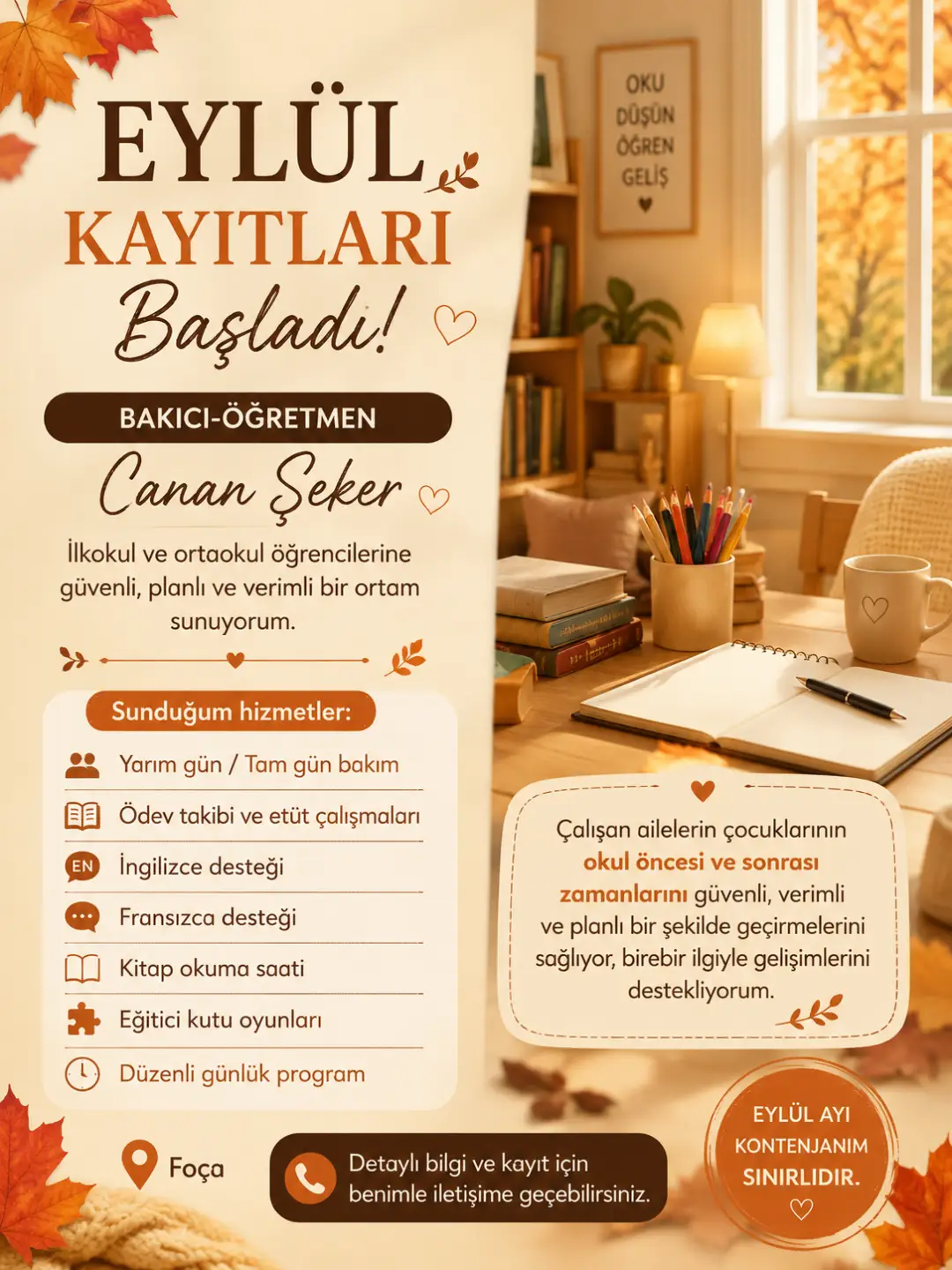 Bakici öğretmenlik yapıyorum