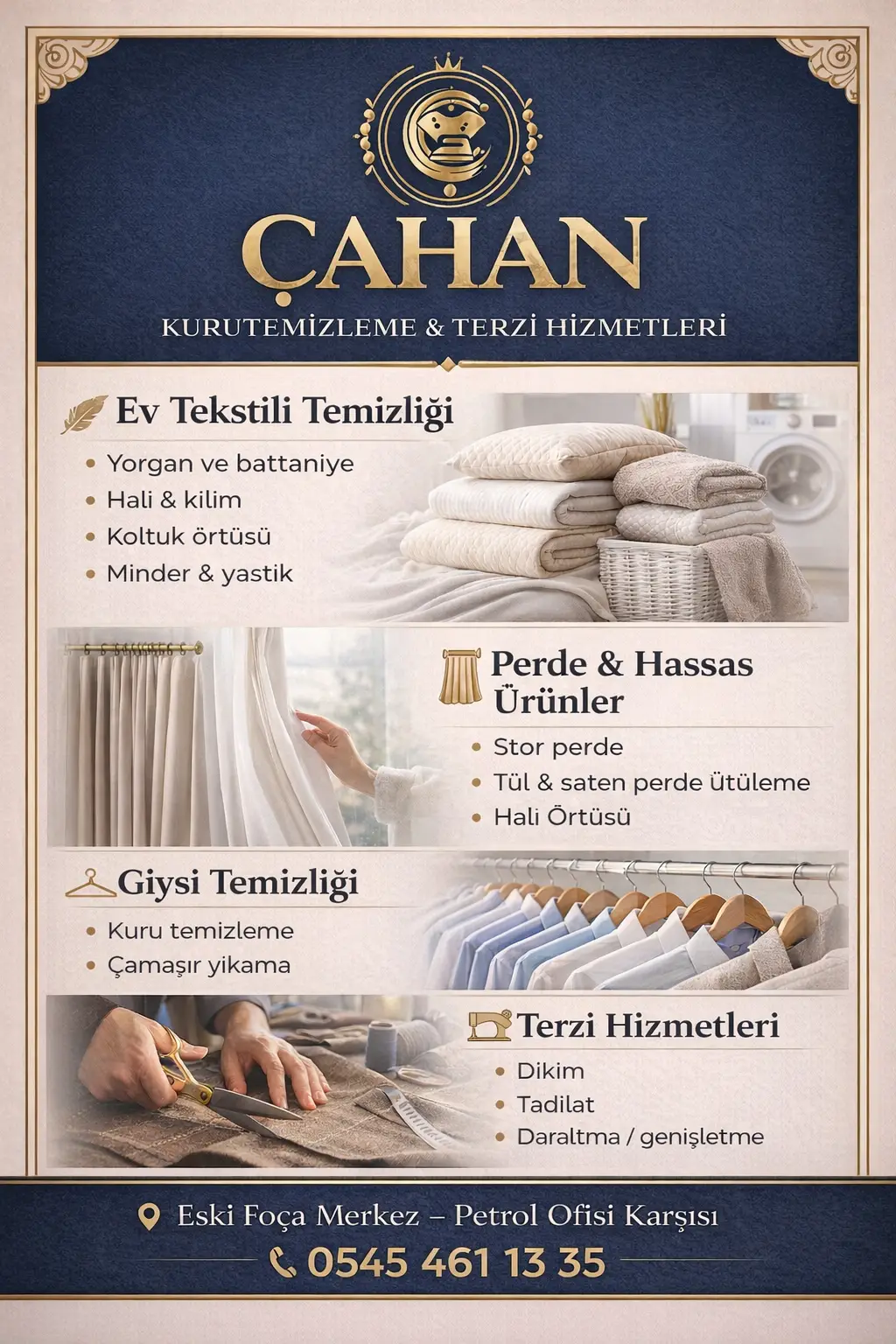 ÇAHAN KURUTEMİZLEME YIKAMA TERZİ ÜTÜ EVİ görseli 2